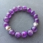 Amethyst อเมทิสต์ 10 mm ปกป้องคุ้มครอง สร้างความสัมพันธ์อันดีระหว่างแม่สามีกับลูกสะใภ้ ประดับดอกไม้เดซี่ Daisy เงินแท้