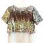 เสื้อปักเลื่อมวิ้งๆ สีทองแกมน้ำตาล