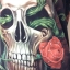 เสื้อยืดวินเทจหญิง สกรีนลายหัวกระโหลกประดับดอกกุหลาบสีแดง ลายสวยมากๆๆๆ แนะนำเลยค่ะ