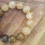 **สินค้าหมด**สร้อยข้อมือ ไหมทอง (Gold Rutilated Quartz) ร้อยผสม เกล็ดมังกร (Impress Stone)ขนาด 10 มิล