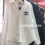 เสื้อเชิ้ตแขนยาว ปักสัญลักษณ์Chanel งานป้ายแบรนด์ตามรูป