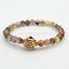 Rutillated Quartz (Multi Color) ไหมรวมสี 7 มม AAA+ ราชามหาโชค เด่นเรื่องความมั่งคั่งและร่ำรวย หินเรียกทรัพย์รับโชค พร้อมชาร์มเงินแท้ชุบพิงค์โกลว์ดอกกุหลาบประดับ White Topaz