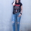 เสื้อยืดวงร็อคRAMONES size:M เสื้อยืดผ้าดีซักแล้วคอไม่ยืดไม่ย้วย ลายสกรีนหน้าหลัง