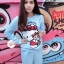 งานเซทเสื้อแขนยาวกับกางเกงขายาว สกรีน hello kitty