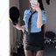 POLICE109 ชุดตำรวจ รปภ.ยามผู้หญิง พร้อมหมวก สีฟ้ากระโปรงทรงเองมีเชือกงานเรียบร้อยน่ารักๆ