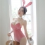 BUNNY034 ชุดบันนี่แบบวันพีชผ้ากำมะหยี่งานสวยมาก