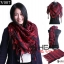 ผ้าพันคอชีมัค Shemash (เนื้อผ้า Viscose) : สีแดง-ดำ CV007