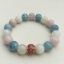 Aquamarine Moonstone Rose Quartz Madagascar อความารีน มูนสโตน โรสควอทซ์ มาดากัสการ์ 10 มม ประดับพลอยสีทับทิม แทนความรักและความห่วงใย