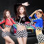 MOTOR008 ชุดมอเตอร์โชว์แขนยาวสีดำ ลายตารางงานเซ็กซี่เข้ารูปจ้า