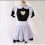 MAID114 ชุดแม่บ้านสีดำ แขนตุ๊กตา+เอี๊ยม น่ารักมากกก