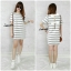 Dress ผ้ายืดลายขวาง เนื้อผ้าคุณภาพเยี่ยม มาพร้อมไอเดีย โบว์หลัง น่ารักเว่อร์ ๆ