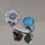 แหวนลาริมาร์ ลาริมาร์ แหวนดอกไม้ แหวนเงินแท้ แหวนหินสีฟ้าน้ำทะเล 925 Sterling SIlver Flora Inspired Larimar Ring
