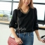 เสื้อคอคว้านยู ตกแต่งอะไหล่ทองเหมือนโซ่สร้อยทอง