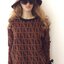 เสื้อไหมพรมFENDI แขนยาวถักริบบิ้น ผ้าหนานุ่มใส่กันหนาวอุ่นแน่นอน