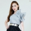 **Best Seller**เสื้อเกาะอกต่อไหล่เบี่ยงแต่งระบายไหล่ฟูอลังการ