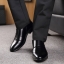 รองเท้าคัชชู ผู้ชาย หนัง PU สีดำ ใส่ทำงาน แบบสวม มีส้น