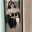 HALLOWEEN3 ชุดแม่ชีหนังสีดำ งานสวยน่ารักแต่งลายไม้กางเกง