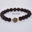สร้อยข้อมือ โกเมน (Garnet) ขนาด 8 มิล แต่งชาร์มน้ำเงิน สไตล์ไทย