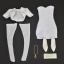 Toys City 63001B FEMALE'S White DRESS SET