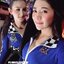 MOTOR008 ชุดมอเตอร์โชว์แขนยาวสีน้ำเงิน ลายตารางงานเซ็กซี่เข้ารูปจ้า