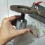 AD20 ชุดแปลงมอเตอ์ RS775 แกน 5 มิล เป็นเครื่องตัด ใส่ใบตัด 4 นิ้ว DIY