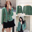 เสื้อคลุมผ้าtweed สีเขียว ส่งfree