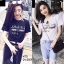 เสื้อยืดแขนสั้นแต่งคอกลม งานดีไซน์สไตล์แบรนด์กุชชี่ค่ะ ด้านหน้ามาพร้อมงานสกรีนลาย gucci