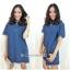 Nanda Denim Dress เดรสผ้ายีนต์เนื้อขึ้นรูป ทรงoversize ตอนนี้เกาหลีกำลังฮิตมากๆค่ะทรงนี้ ใส่สวย-สบาย-ง่ายตัวเดียวอยู่