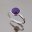 แหวนเทอร์ควอยซ์สีม่วง แหวนหินนําโชค เงินแท้ 925 พลอยขนาด 7 มม 925 Trilogy, Trinity, Three Stone, Purple Turquoise Ring