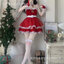 🎅 SANTY01 ชุดคริสมาส แซนตี้ผู้หญิง แบบเดรสเกาะอก+เข็มขัด+ผ้าคลุมไหล่ งานสวยหรูพรีเมี่ยม