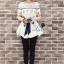 Lavida's Made Korea Design เสื้อฉลุลูกไม้คอซีทู ดีเทลตัวเสื้อปักฉลุเพิ่มริบบิ้นสีกรมที่ช่วงอก และเอวไว้ผูกโบว์ปรับเข้าทรงได้