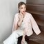 เสื้อทวีตแขนยาว เสื้อคลุมผ้าทวีตสีชมพู สีครีม งานสวยหรู