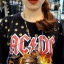 SALE 20% เสื้อวง ACDC สกรีนลายสวย ตอกตาไก่ เพิ่มความเก๋ความเท่ห์ สไตล์สาวร็อค