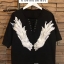 เสื้อฺปักปีกนกสีขาวแซมมุข งานปักแน่นมาก ขนไม่หลุดแน่นอนค่ะ ช่วงอกแต่งเชือกสานไขว้ไปมา ดูเก๋แบบมีสไตล์ ใส่แล้วดูแพง ดูดี ไม่โหล จะแมทซ์กับอะไรก็ดูดีไปหมด ห้ามพลาดเลยค่ะ