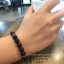 Black Onyx 8 mm and Double Flowers โอนิกซ์ดำหรือนิล 8 มม ประดับดอกไม้เงินแท้