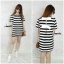 Dress ผ้ายืดลายขวาง เนื้อผ้าคุณภาพเยี่ยม มาพร้อมไอเดีย โบว์หลัง น่ารักเว่อร์ ๆ