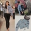 เสื้อ #jacket #แจ็คเก็ตยีนส์ แต่งมุกดาวที่แขน #ดาราเซเลปใส่ กันเยอะมาก งานสวย ใส่ได้ตลอดๆๆ คอเซอๆ