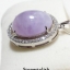 จี้หยกสีลาเวนเดอร์ ล้อมคริสตัล Natural Jadite Jade Pandant