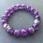Amethyst อเมทิสต์ 10 mm ปกป้องคุ้มครอง สร้างความสัมพันธ์อันดีระหว่างแม่สามีกับลูกสะใภ้ ประดับดอกไม้เดซี่ Daisy เงินแท้