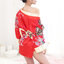 KIM107 ชุดกิโมโนสีแดงลายดอก งานสวยมากเวอร์