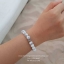 Howlite ฮาวไลท์ 8 มม สามารถดูดซับความเครียด พร้อมเงินแท้ หยิง หยาง สร้างสมดุลทางอารมณ์