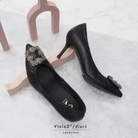 ทรงปกติ เปลี่ยนไซส์ได้ ไม่รับคืน Zenachoo รุ่น Viola3 สี Black สูง 3 นิ้ว หนังแกะแท้ หัวแหลมทรงสวย ทรงปกติ เปลี่ยนไซส์ได้ ไม่รับคืน Zenachoo รุ่น Viola3 สี Black สูง 3 นิ้ว หนังแกะแท้ หัวแหลมทรงสวย