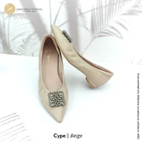 ทรงปกติ เปลี่ยนไซส์ได้-ไม่รับคืน รุ่นขายดี Zenachoo Cype flat สูง 1 นิ้ว รองเท้าหนังแกะแท้ หัวแหลมหน้ากว้าง