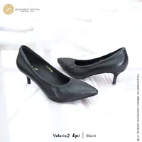 ทรงปกติ เปลี่ยนไซส์ได้-ไม่รับคืน รุ่นขายดี Zenachoo Velarie Epi หนังแกะลายไม้ สูง 2 นิ้ว และ 3 นิ้ว รองเท้าหนังแกะแท้ หัวแหลมหน้ากว้าง