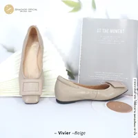 ทรงปกติ เปลี่ยนไซส์ได้-ไม่รับคืน Zenachoo รุ่น Vivier เสริมส้นด้านใน สูง 1นิ้ว หนังแกะนิ่ม