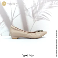 ทรงปกติ เปลี่ยนไซส์ได้-ไม่รับคืน รุ่นขายดี Zenachoo Cype flat สูง 1 นิ้ว รองเท้าหนังแกะแท้ หัวแหลมหน้ากว้าง