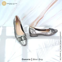 ทรงปกติ เปลี่ยนไซส์ได้ ไม่รับคืน Zenachoo รุ่น Gommie สูง 1 นิ้ว รองเท้าส้นแบน ทรงขายดี หนังแกะแท้ นิ่มสบาย