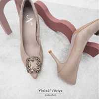 ทรงปกติ:เปลี่ยนไซส์ได้-ไม่รับคืน>>Zenachoo รุ่น Viola3 สี Beige สูง 3 นิ้ว หัวแหลม หนังแกะแท้ ทรงปกติ:เปลี่ยนไซส์ได้-ไม่รับคืน>>Zenachoo รุ่น Viola3 สี Beige สูง 3 นิ้ว หัวแหลม หนังแกะแท้