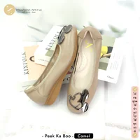 รองเท้าคัทชูหนังแท้ผู้หญิง ZENACHOO Peek-ka-boo รองเท้าแฟลตสุขภาพ ใส่เดินสบาย นุ่ม เบา รองเท้าแฟชั่นผู้หญิง หนังแท้