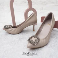 ทรงปกติ เปลี่ยนไซส์ได้ ไม่รับคืนZenachoo รุ่น Viola3 สี Beige สูง 3 นิ้ว หัวแหลม หนังแกะแท้ ทรงปกติ เปลี่ยนไซส์ได้ ไม่รับคืนZenachoo รุ่น Viola3 สี Beige สูง 3 นิ้ว หัวแหลม หนังแกะแท้